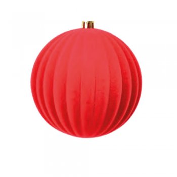 BOLA VELUDO . 10cm () JG C/4 PC 1051257 VERMELHO