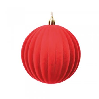 BOLA VELUDO . 8cm () JG C/6 PC 1051258 VERMELHO