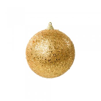 BOLA COM GLITTER . 8cm () JG C/6 PC 1030199 OURO