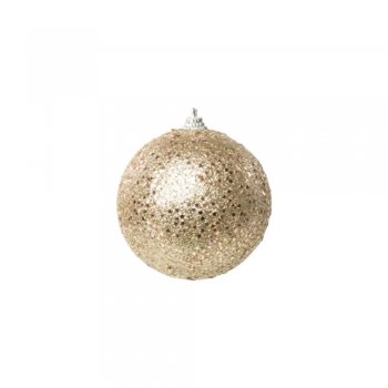 BOLA COM GLITTER CHÁ 10cm () JG C/4 PC 1030204 .
