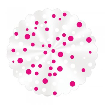 FUNDO PARA DOCE DECORADO POÁ Ø 9cm Pacote 100 Folhas ROSA / BRANCO