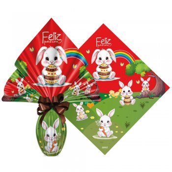 POLI PEROLIZADO PRATIC BOSQUE DO COELHO 34cm x 34cm Pacote 25 Peças VERMELHO