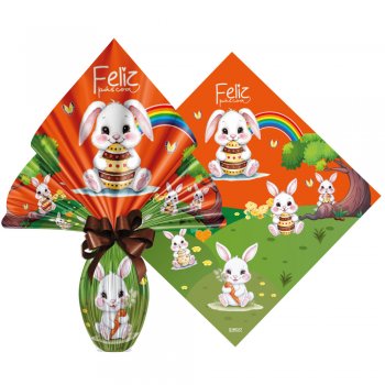 POLI PEROLIZADO PRATIC BOSQUE DO COELHO 34cm x 34cm Pacote 25 Peças LARANJA