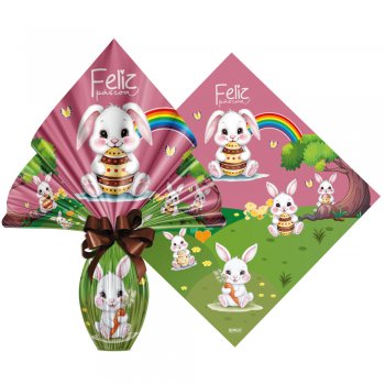 POLI PEROLIZADO PRATIC BOSQUE DO COELHO 34cm x 34cm Pacote 25 Peças ROSÊ