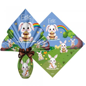 POLI METALIZADO PRATIC BOSQUE DO COELHO 39cm x 39cm Pacote 25 Peças AZUL