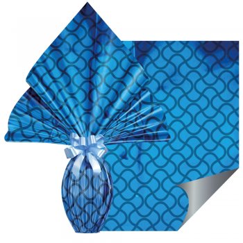 POLI METALIZADO DECORADO WAVE 70cm x 90cm Pacote 25 Folhas AZUL