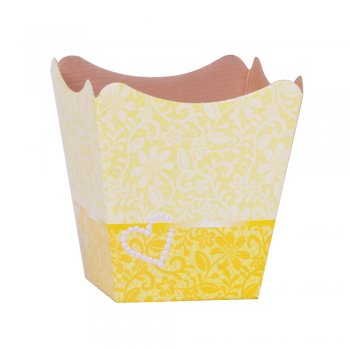 CACHEPOT PAPER . RENDA Pote 15 (16cm x 17cm x 11cm) Pacote 10 Peças AMARELO