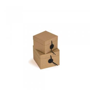 CAIXA LOCK MINI . 22503 8,5cmX8,5cmX6,5cm+10,5cmX10,5cmX8cm JOGO 2un NATURAL KRAFT