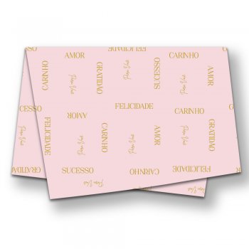 POLI SUJINHO DECORADO ESSÊNCIA 49cm x 69cm Pacote 50 Folhas ROSA QUARTZ