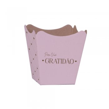 CACHEPOT PAPER HOT STAMPING . ESSÊNCIA Pote 11 (11cm x 11cm x 9cm) Pacote 10 Peças ROSA QUARTZ