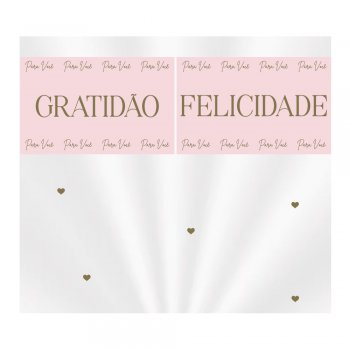 SACO TRANSPARENTE DECORADO ESSÊNCIA 60cm x 89cm Pacote 25 Peças ROSA QUARTZ