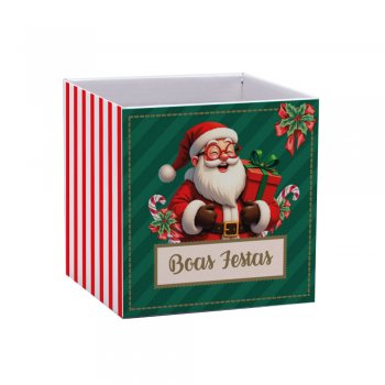 CACHEPOT PAPER POTE 15 QUADRADO H/ST DOCE NATAL 10un