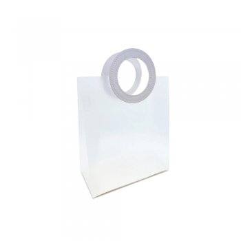 SACOLA LILLE ALÇA COURINO 18,5cm x 8cm x 16cm Pacote 10 Peças BRANCO