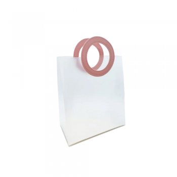 SACOLA LILLE ALÇA COURINO 18,5cm x 8cm x 16cm Pacote 10 Peças ROSA