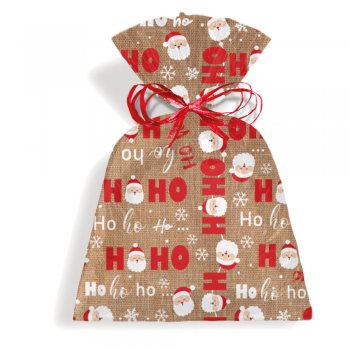 SACO PEROLIZADO DECORADO NATAL HOHOHO 60cm x 89cm Pacote 50 Peças .