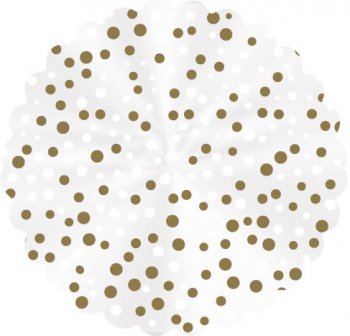 FUNDO PARA DOCE . POÁ Ø 9cm Pacote 100 Folhas OURO / BRANCO