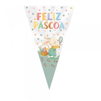 CONE FESTA CAÇA AOS OVOS 18cmX30cm 50un