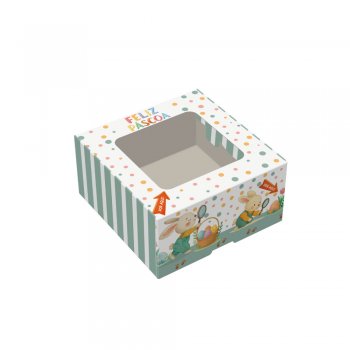 CAIXA PRACTICE 4 DOCES COM VISOR CAÇA AOS OVOS 8cmX8cmX4cm 10un