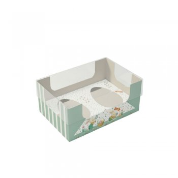 CAIXA DEGUSTAÇÃO ENCANTO 2 OVOS DE 50g CAÇA AOS OVOS 11,5cm x 7,5cm x 5cm Pacote 10 Peças .