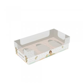 CAIXA DEGUSTAÇÃO ENCANTO 3 OVOS DE 50g PÁSCOA CRISTÃ 15,8cm x 8cm x 3,5cm Pacote 10 Peças .