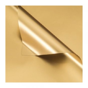 POLI METALIZADO PLATINUM 50MC DUPLA FACE LISO 70cm X 70cm PACOTE 20 FOLHAS OURO / OURO JCZ001
