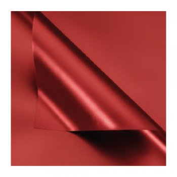 POLI METALIZADO PLATINUM 50mc DUPLA FACE LISO 70cm x 70cm Pacote 20 Folhas VERMELHO / VERMELHO JCZ012
