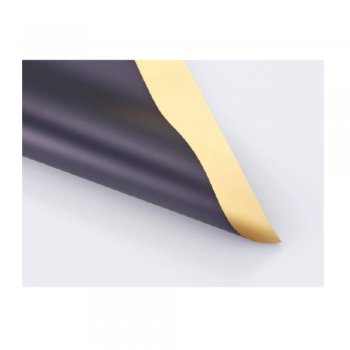 POLI MATTE PLATINUM 50MC DUPLA FACE LISO 70cm X 70cm PACOTE 20 FOLHAS PRETO OURO  LJSY008