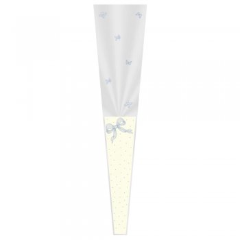 BOTÃO CONE  DECORADO CHARLOTTE 12cm x 3cm x 50cm Pacote 100 Peças AZUL