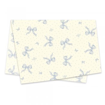 PAPEL DE SEDA DECORADO CHARLOTTE 50cm x 70cm Pacote 50 Folhas AZUL