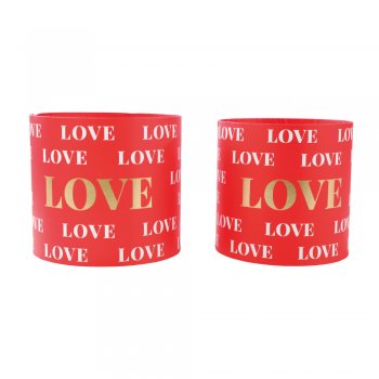 CACHEPOT VIVACE LOVE . 16,8cmX16,5cm +18,8cmX17cm JOGO VERMELHO