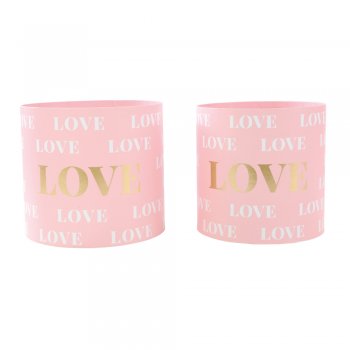 CACHEPOT VIVACE LOVE ROSA 16,8cmX16,5cm +18,8cmX17cm JOGO