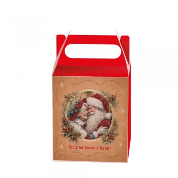CAIXA PANETONE MAGIA DE NATAL 18cm x 18cm x 18cm Pacote 5 Peças .