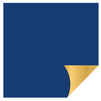 POLI PEROLIZADO ELITE 60mc DUPLA FACE LISO 58cm x 58cm Pacote 25 Folhas NAVY / OURO