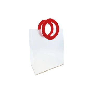 SACOLA LILLE ALÇA COURINO . 20cm x 10cm x 23cm Pacote 10 Peças VERMELHA