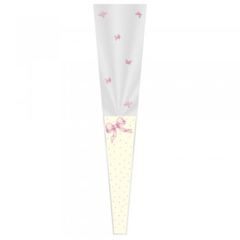 BOTÃO CONE  DECORADO CHARLOTTE 12cm x 3cm x 50cm Pacote 100 Peças ROSÊ
