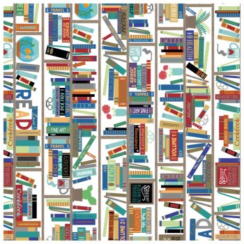 PAPEL DE PRESENTE DECORADO LIVROS 70cm x 100cm Pacote 1 Folha .