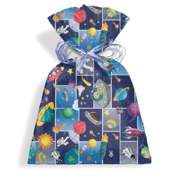 SACO PEROLIZADO PRESENTE ASTRONAUTA 20cm x 29cm Pacote 50 Peças .