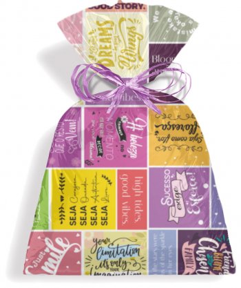 SACO PEROLIZADO PRESENTE VIBES 25cm x 35cm Pacote 50 Peças .