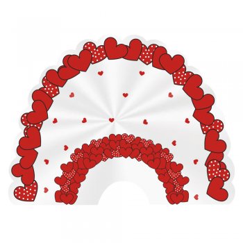 POLI LEKI 2 DÚZIAS DECORADO CUORE 80cm x 60cm Pacote 50 Folhas VERMELHO